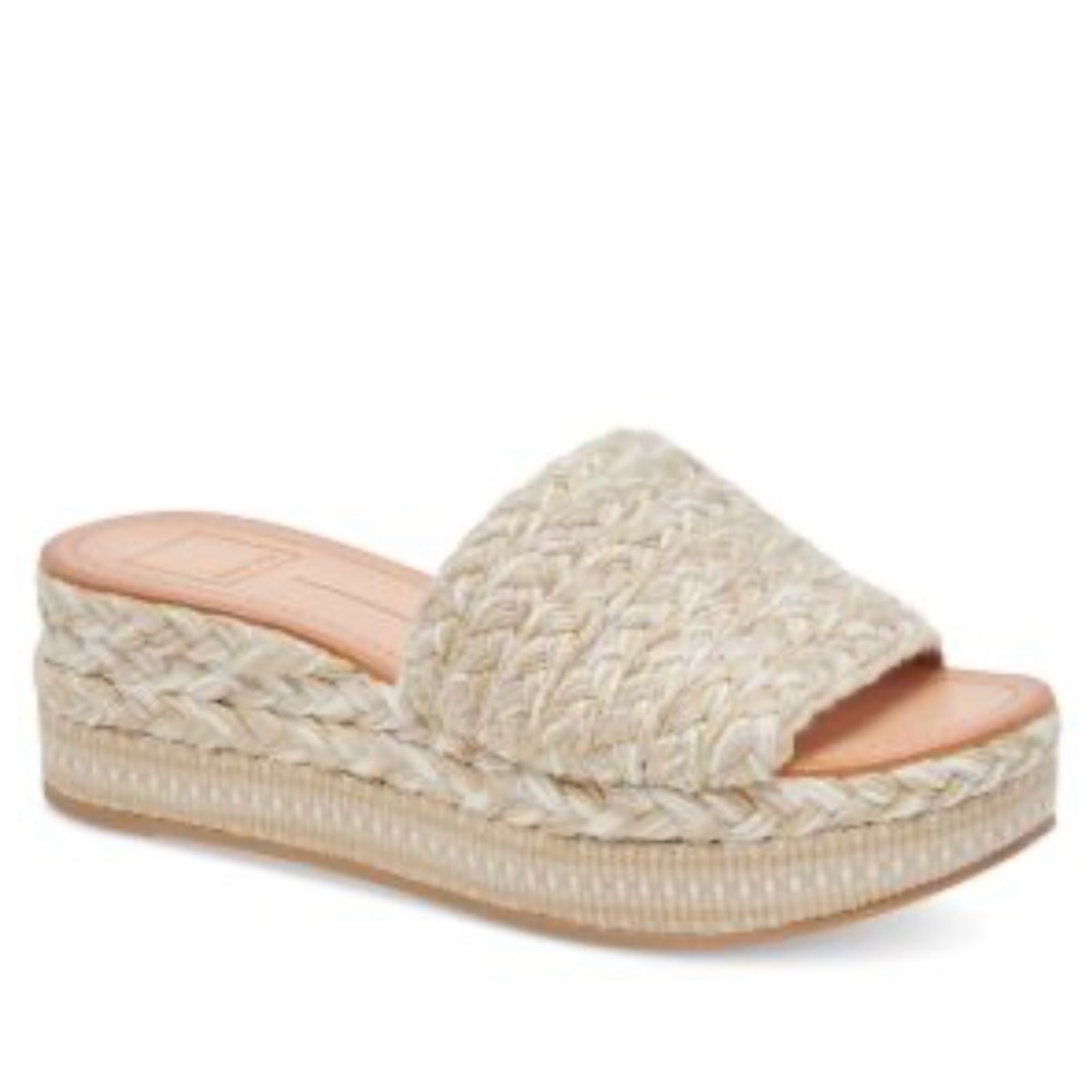 Dolce Vita Pazli Slide Espadrille Women's Cream Woven Platform Sandals